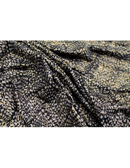 Tissu Lycra Vénezia Imprimé Noir Gold Foil -Au Mètre