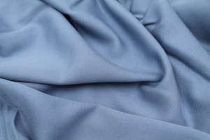 Tissu Gabardine Viscose Uni Bleu Denim -Au Mètre 2