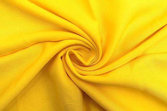 Tissu Gabardine Viscose Uni Jaune -Au Mètre