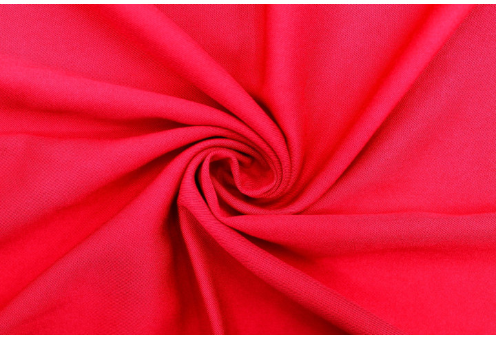 Tissu Gabardine Viscose Uni Rouge -Au Mètre