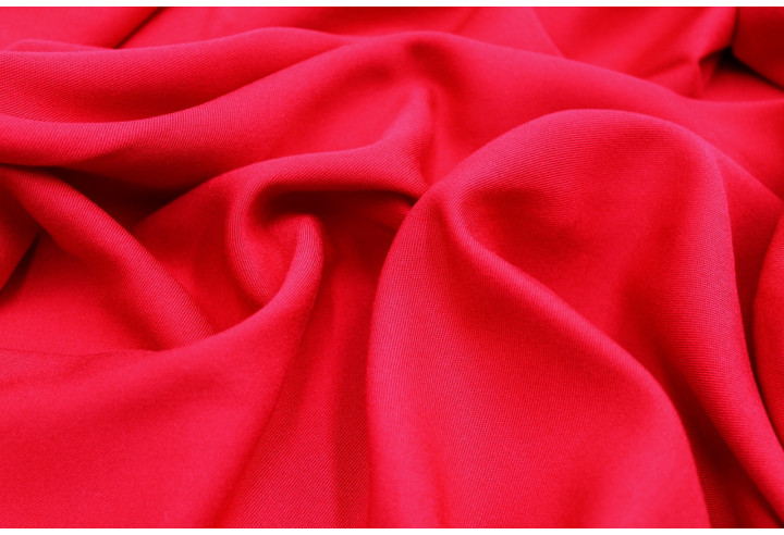 Tissu Gabardine Viscose Uni Rouge -Au Mètre