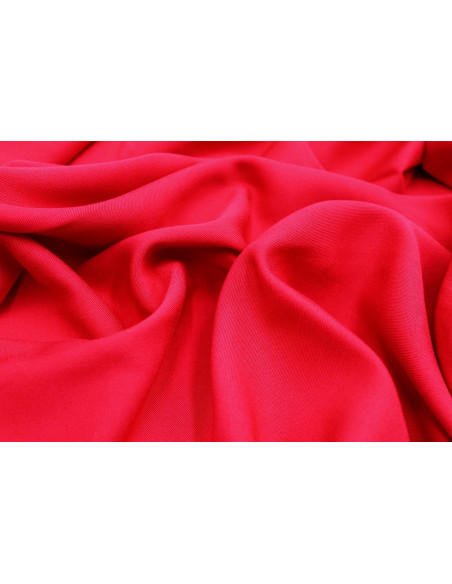 Tissu Gabardine Viscose Uni Rouge -Au Mètre