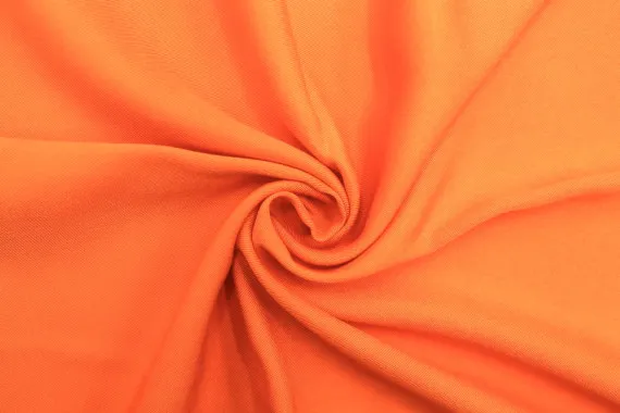 Tissu Gabardine Viscose Uni Orange -Coupon de 3 mètres