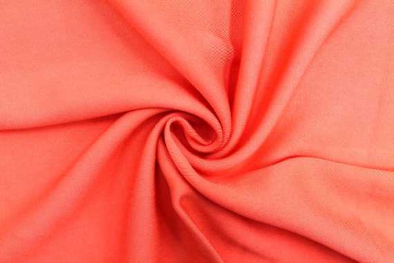 Tissu Gabardine Viscose Uni Corail -Coupon de 3 mètres