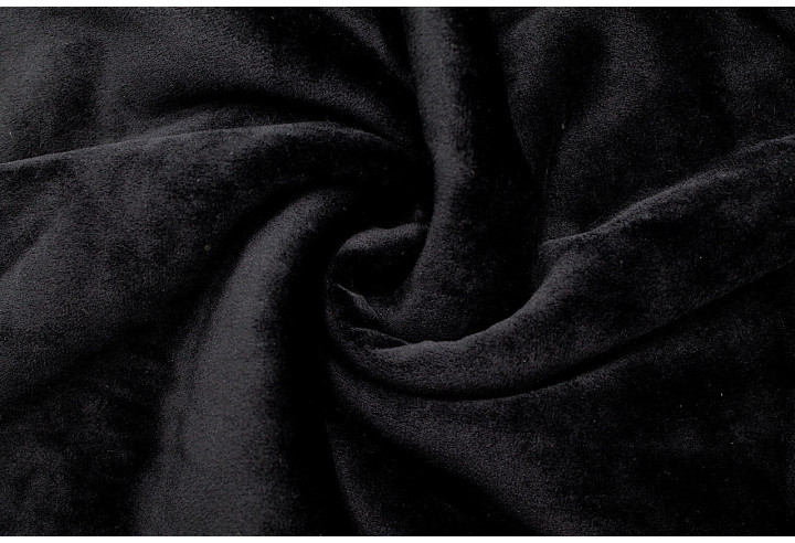 Tissu Velours Ras Noir envers Sherpa Blanc -Au Mètre