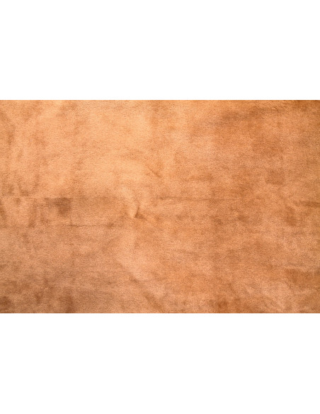 Tissu Velours Ras Camel envers Sherpa Blanc -Au Mètre
