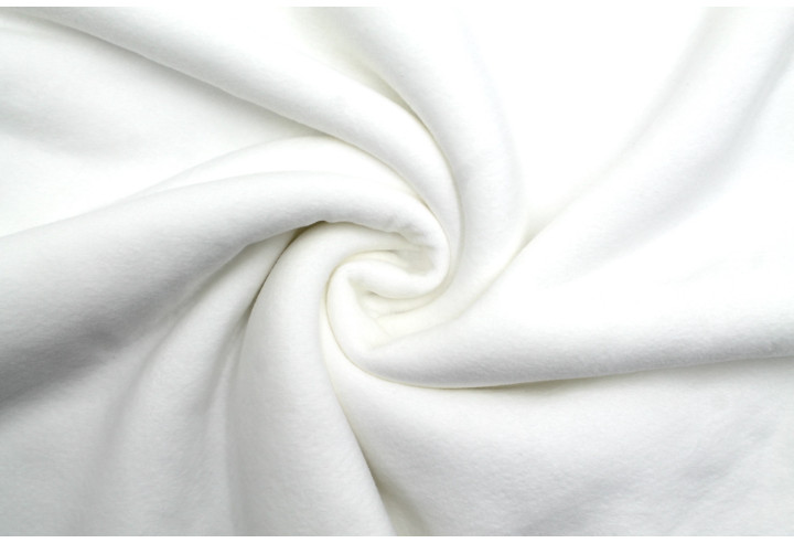 Tissu Velours Ras Écru envers Sherpa Blanc -Au Mètre