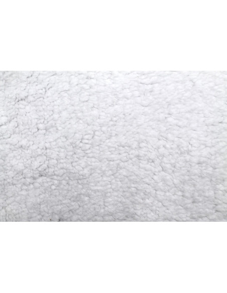 Tissu Velours Ras Papattes Gris envers Sherpa Blanc -Au Mètre