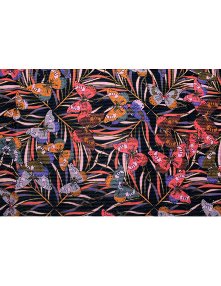 Tissu Velours Côtelé Papillon Noir -Au Mètre