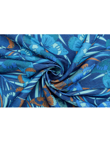 Tissu Velours Côtelé Papillon Marine -Au Mètre