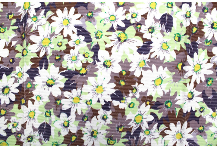 Tissu Velours Côtelé Fleur Jasmin Taupe -Au Mètre