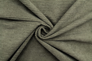 Tissu Velours Maille Côtelé Kaki -Au Mètre