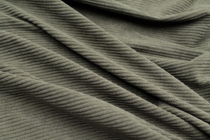 Tissu Velours Maille Côtelé Kaki -Au Mètre 2