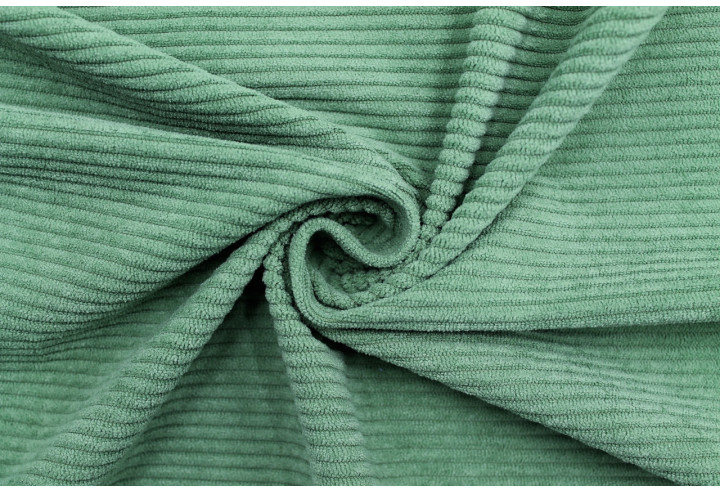 Tissu Velours Maille Côtelé Tilleul -Au Mètre