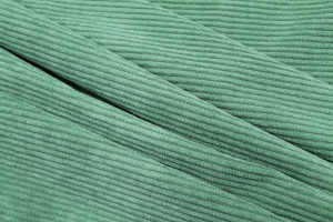 Tissu Velours Maille Côtelé Tilleul -Au Mètre 2
