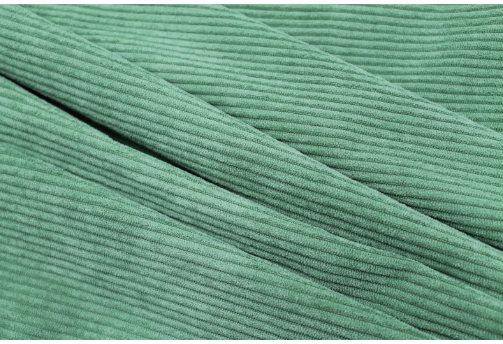 Tissu Velours Maille Côtelé Tilleul -Au Mètre