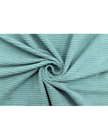 Tissu Velours Maille Côtelé Vert Jade -Au Mètre