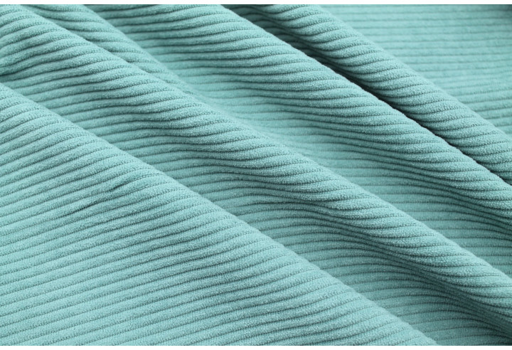 Tissu Velours Maille Côtelé Vert Jade -Au Mètre