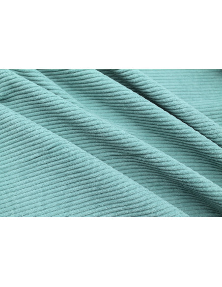 Tissu Velours Maille Côtelé Vert Jade -Au Mètre