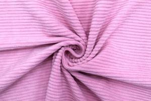 Tissu Velours Maille Côtelé Rose -Au Mètre