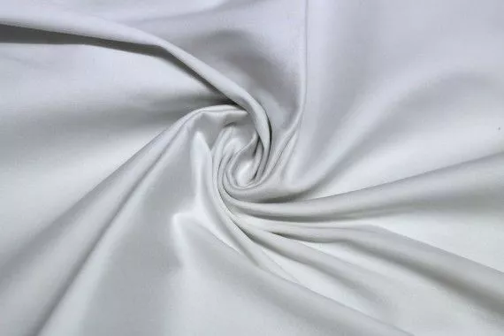 Tissu Satin de Coton Vegas Blanc Au Mètre