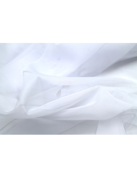 Tissu Voilage Mousseline Uni Blanc laize 300cm -Au Mètre