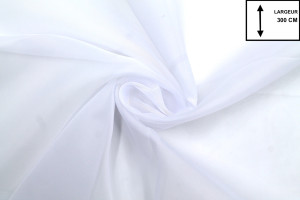 Tissu Voilage Mousseline Uni Blanc laize 300cm -Au Mètre