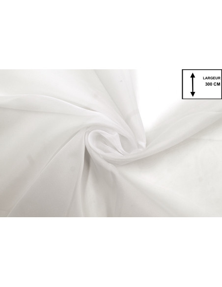 Tissu Voilage Mousseline Uni Blanc cassé laize 300cm -Au Mètre