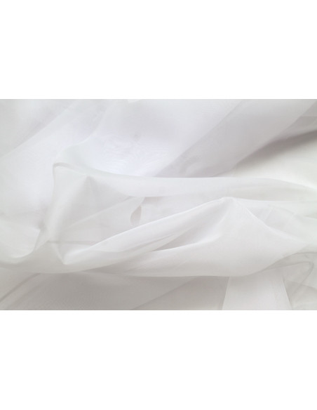 Tissu Voilage Mousseline Uni Blanc cassé laize 300cm -Au Mètre