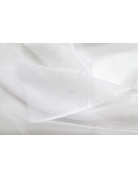 Tissu Voilage Mousseline Uni Blanc cassé laize 300cm -Au Mètre