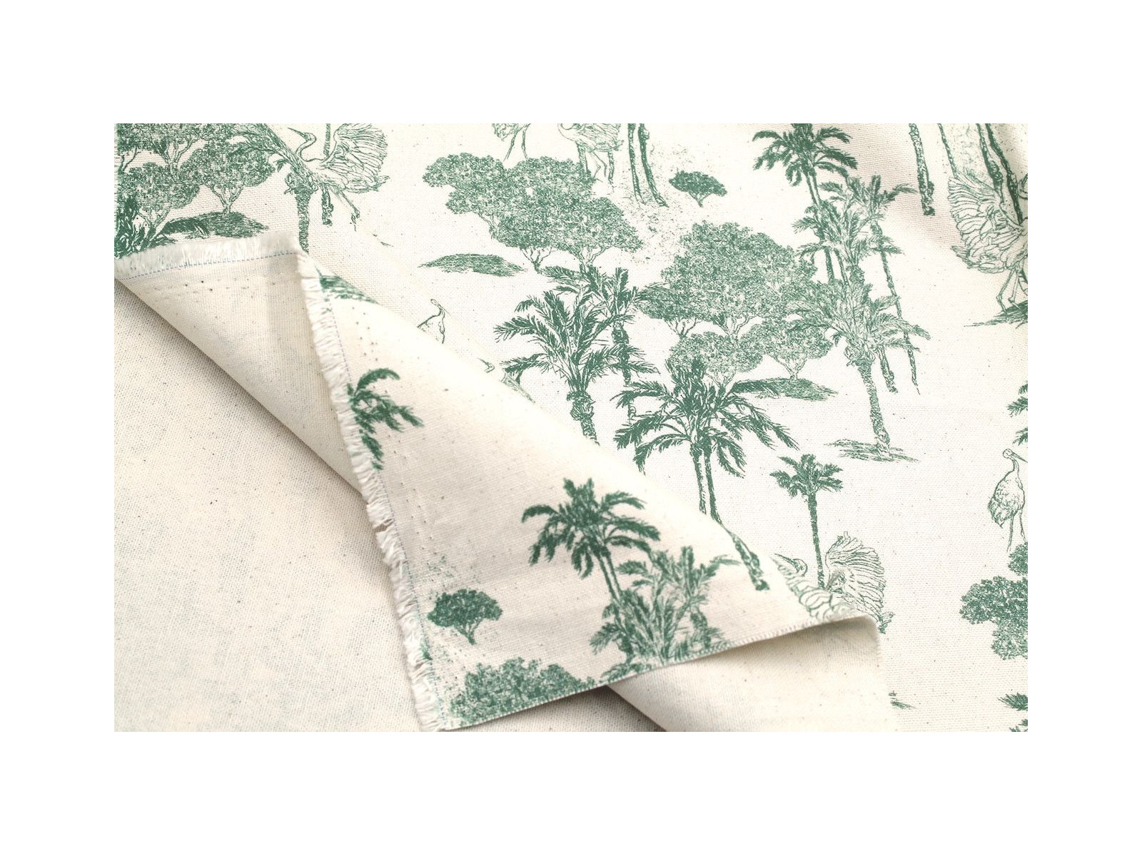 Tissu Satiné Au Mètre ABAKUHAUS - Motif Jungle Tropicale Exotique, Bleu Marine Foncé Et Vert, 148x100 Cm, Idéal Pour Rideaux, Nappes Et Décoration Maison