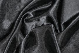 Tissu Satin Uni 115 cm Noir -Au Mètre