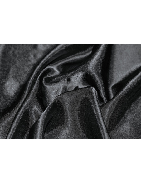 Tissu Satin Uni 115 cm Noir -Au Mètre