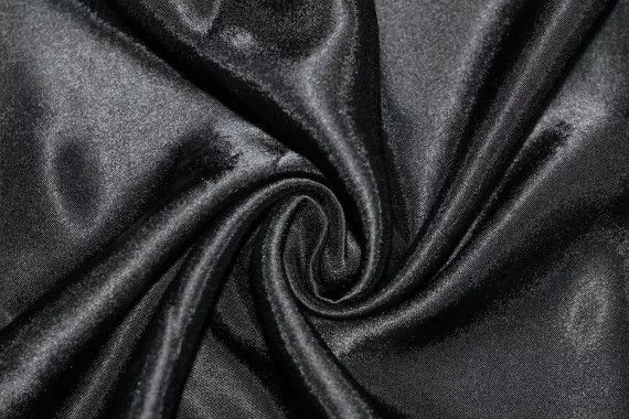 Tissu Satin Uni 115 cm Noir -Au Mètre