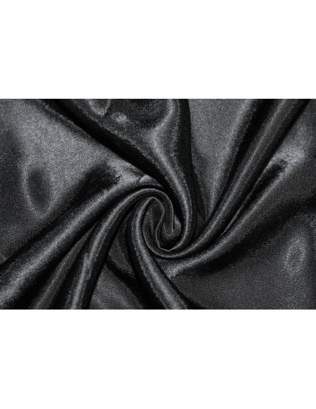 Tissu Satin Uni 115 cm Noir -Au Mètre