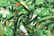 Tissu Gabardine Viscose Imprimé Fleur Jonquille Anis de Qualité, Tissu au mètre, Tissu pas cher - Alltissus.com