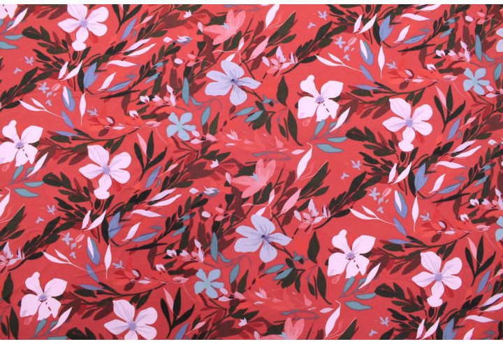 Tissu Gabardine Viscose Imprimé Fleur Jonquille Rouille de Qualité, Tissu au mètre, Tissu pas cher - Alltissus.com