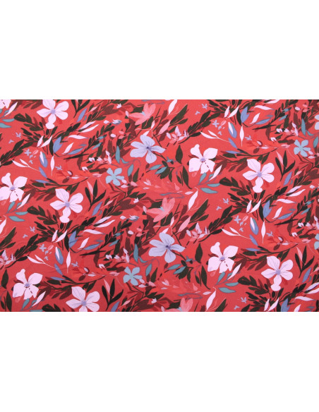 Tissu Gabardine Viscose Imprimé Fleur Jonquille Rouille de Qualité, Tissu au mètre, Tissu pas cher - Alltissus.com
