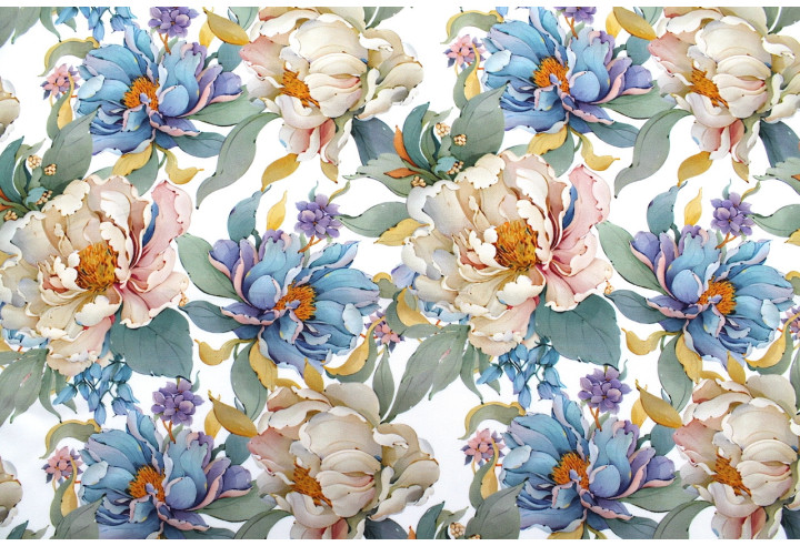 Tissu Gabardine Viscose Imprimé Fleur April Blanc de Qualité, Tissu au mètre, Tissu pas cher - Alltissus.com