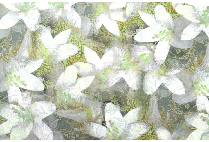 Tissu Gabardine Viscose Imprimé Fleur Étoile Jaune de Qualité, Tissu au mètre, Tissu pas cher - Alltissus.com