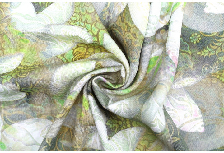 Tissu Gabardine Viscose Imprimé Fleur Étoile Jaune de Qualité, Tissu au mètre, Tissu pas cher - Alltissus.com