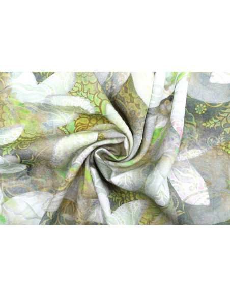 Tissu Gabardine Viscose Imprimé Fleur Étoile Jaune de Qualité, Tissu au mètre, Tissu pas cher - Alltissus.com