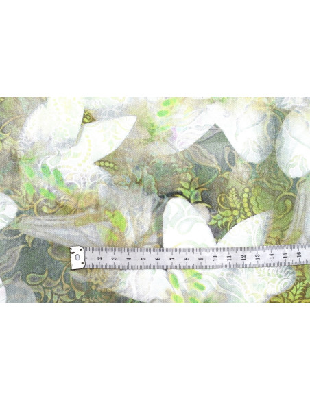 Tissu Gabardine Viscose Imprimé Fleur Étoile Jaune de Qualité, Tissu au mètre, Tissu pas cher - Alltissus.com