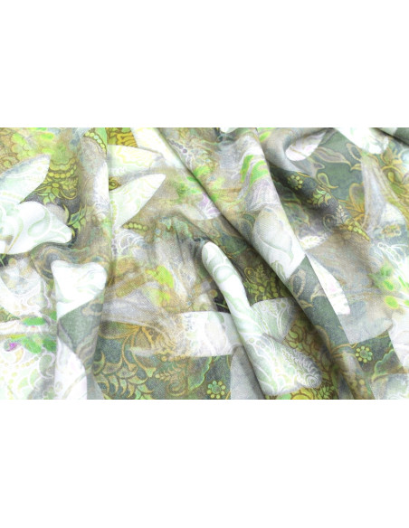 Tissu Gabardine Viscose Imprimé Fleur Étoile Jaune de Qualité, Tissu au mètre, Tissu pas cher - Alltissus.com