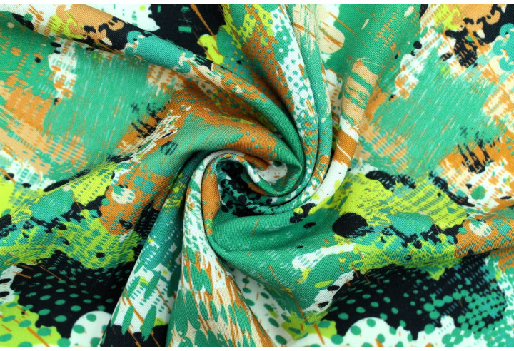 Tissu Gabardine Viscose Imprimé Graff Vert de Qualité, Tissu au mètre, Tissu pas cher - Alltissus.com