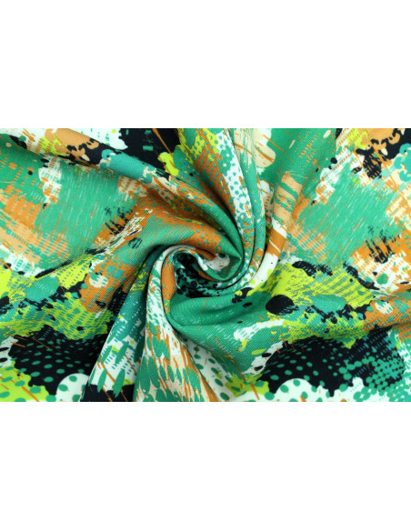 Tissu Gabardine Viscose Imprimé Graff Vert de Qualité, Tissu au mètre, Tissu pas cher - Alltissus.com