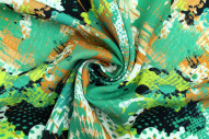 Tissu Gabardine Viscose Imprimé Graff Vert de Qualité, Tissu au mètre, Tissu pas cher - Alltissus.com