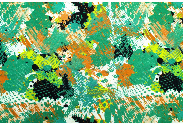 Tissu Gabardine Viscose Imprimé Graff Vert de Qualité, Tissu au mètre, Tissu pas cher - Alltissus.com