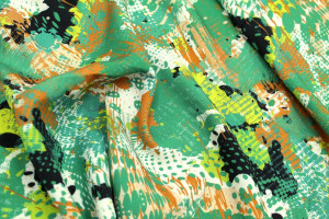 Tissu Gabardine Viscose Imprimé Graff Vert de Qualité, Tissu au mètre, Tissu pas cher - Alltissus.com 2