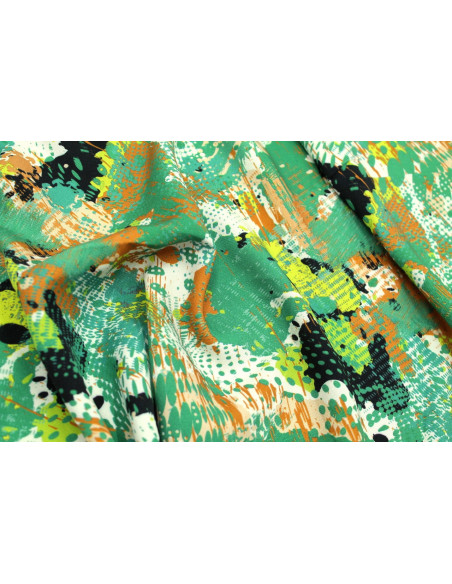 Tissu Gabardine Viscose Imprimé Graff Vert de Qualité, Tissu au mètre, Tissu pas cher - Alltissus.com